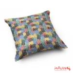 کوسن کد 019 پترن مدرن آبی نارنجی