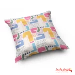 کوسن کد 009 پترن شاد نارنجی و صورتی