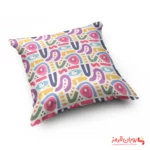 کوسن کد 010 پترن جذاب نارنجی و صورتی خال خالی