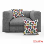 کوسن کد 017 طرح مینیمال با اَشکال خط خطی