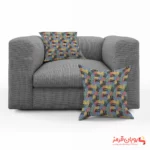 کوسن کد 019 پترن مدرن آبی نارنجی