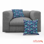 کوسن کد 023 پروانه های بنفش و آبی