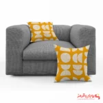 کوسن کد 030 مینیمال دایره های سفید نارنجی