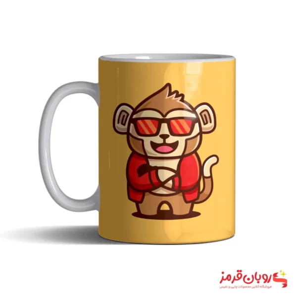 ماگ 188 میمون کارتونی ناز با عینک آفتابی
