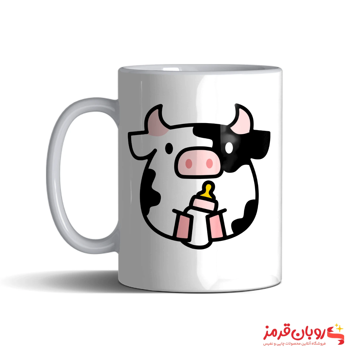 ماگ 194 بچه گاو کارتونی با شیشه شیر