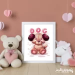 تابلو اتاق کودک توله سگ کارتونی بامزه 106