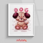 تابلو اتاق کودک توله سگ کارتونی بامزه 106