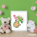 تابلو اتاق کودک لاک پشت کوچولوی سبز 114