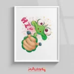 تابلو اتاق کودک لاک پشت کوچولوی سبز 114