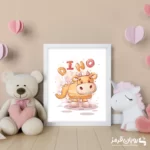 تابلو اتاق کودک دایناسور کوچولوی نارنجی 116