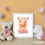 تابلو اتاق کودک بچه خرس کوچولوی نشسته 118