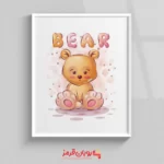 تابلو اتاق کودک بچه خرس کوچولوی نشسته 118