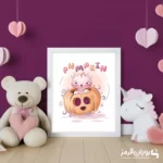 تابلو اتاق کودک بچه گربه شیطون در کدوتنبل هالوین 122