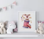 تابلو اتاق کودک سگ کوچولوی متعجب در سطل آشغال 127