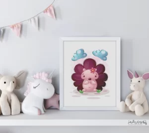 تابلو اتاق کودک جوجه تیغی کارتونی ناز 128