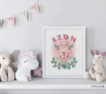 تابلو اتاق کودک شیر کارتونی lion 129