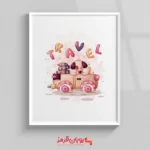 تابلو اتاق کودک سگ کارتونی travel 134