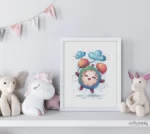 تابلو اتاق کودک ساعت در حال پرواز 136