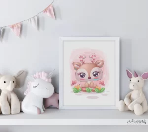 تابلو اتاق کودک خرگوش در حلقه گل 139