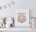 تابلو اتاق کودک خرگوش در حلقه گل 139