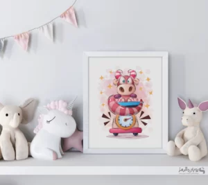 تابلو اتاق کودک teddy dino روی ترازو 143