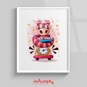 تابلو اتاق کودک teddy dino روی ترازو 143