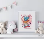 تابلو اتاق کودک هیولای ترسناک بامزه 146