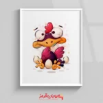 تابلو اتاق کودک مرغ کارتونی و تخم مرغ 148