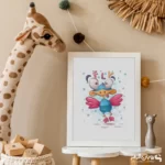 تابلو اتاق کودک پرنده کارتونی در حال پرواز 151