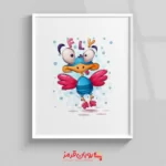 تابلو اتاق کودک پرنده کارتونی در حال پرواز 151