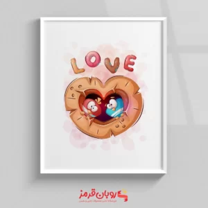تابلو اتاق کودک پرنده کارتونی LOVE 213
