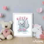 تابلو اتاق کودک گربه کارتونی kitty 87