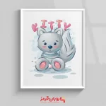 تابلو اتاق کودک گربه کارتونی kitty 87