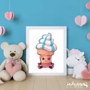 تابلو اتاق کودک بستنی قیفی کارتونی 93