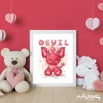 تابلو اتاق کودک گربه شیطان کارتونی 97