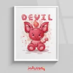 تابلو اتاق کودک گربه شیطان کارتونی 97