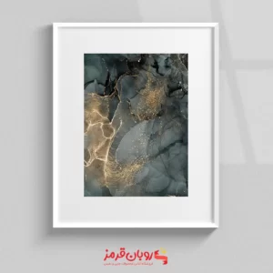 تابلو مدرن آبستره خاکستری و طلایی 475