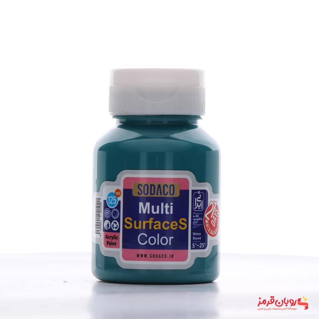 رنگ اکریلیک مولتی سورفیس سوداکو 125 میل فیروزه ای سیر کد MULTI SURFACES 2449