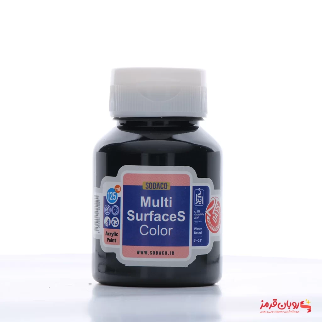 رنگ اکریلیک مولتی سورفیس سوداکو مشکی - 125 میل