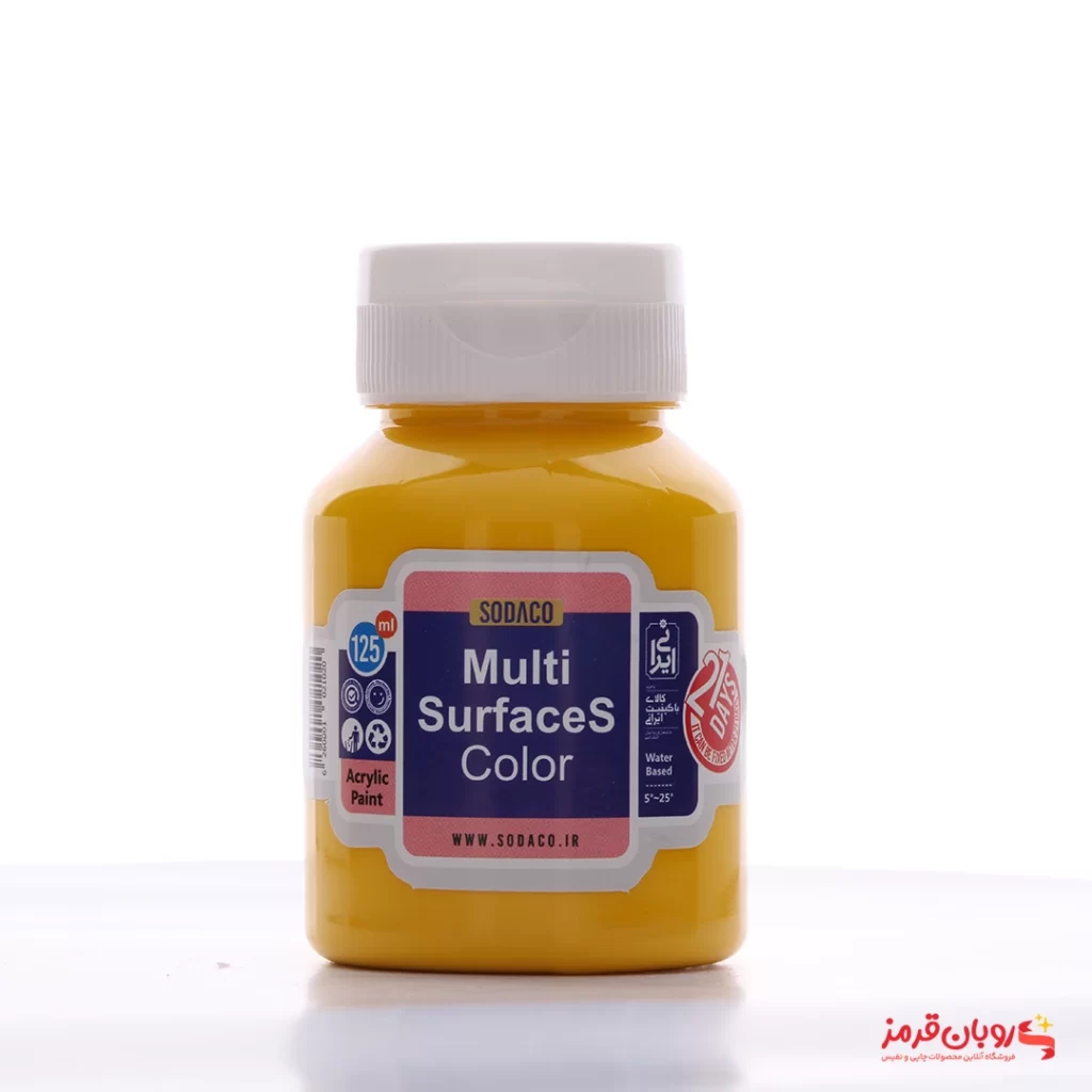 رنگ اکریلیک مولتی سورفیس سوداکو 125 میل زرد کد MULTI SURFACES 2408