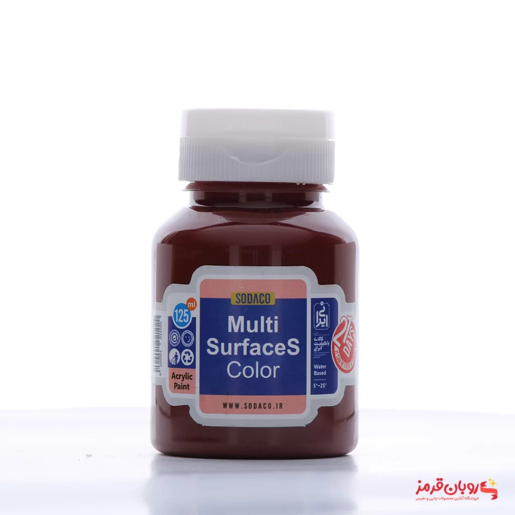 رنگ اکریلیک مولتی سورفیس سوداکو 125 میل زرشکی کد 2401 MULTI SURFACES