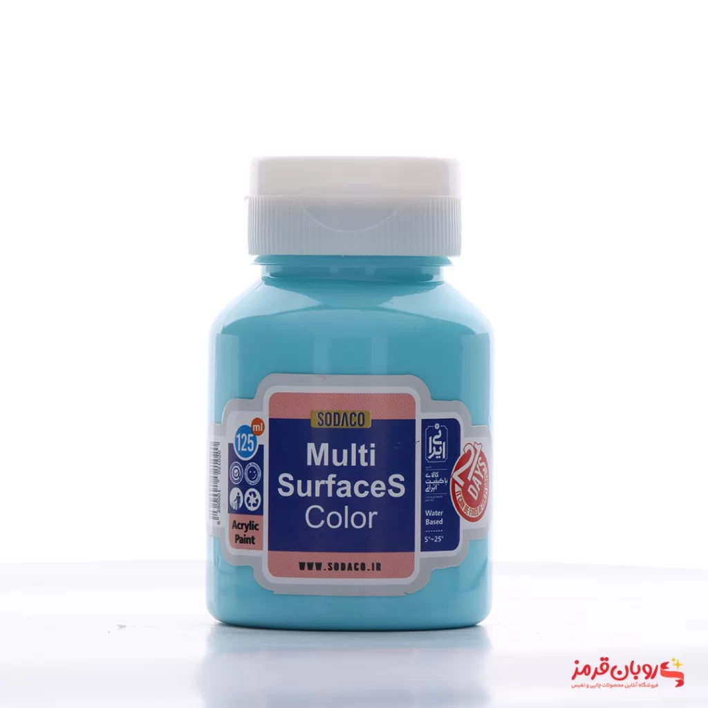 رنگ اکریلیک مولتی سورفیس سوداکو 125 میل فیروزه ای کد MULTI SURFACES 2493