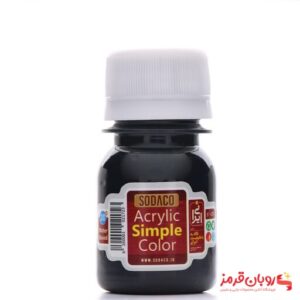 رنگ اکریلیک ساده سوداکو 30 میل مشکی کد acrylic simple 00324