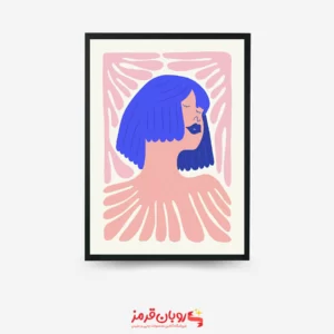 تابلو دکوراتیو آبستره طرح چهره تم آبی 1333