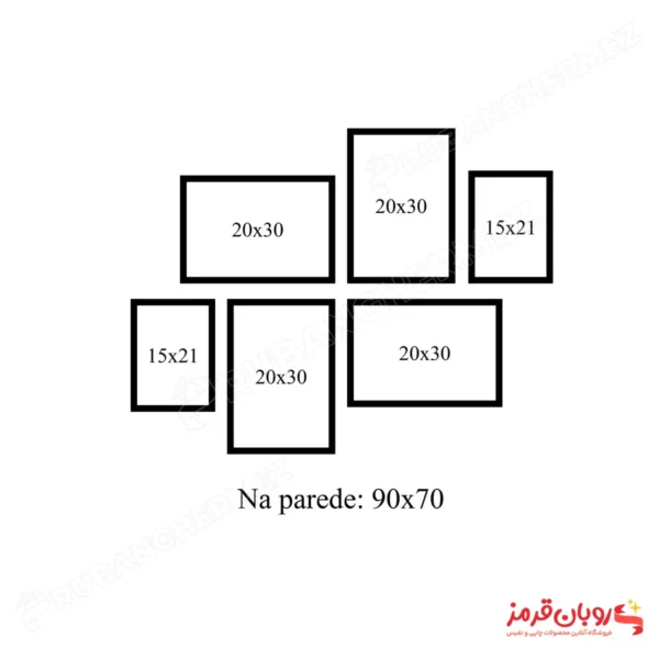 قاب عکس چند تکه دکوراتیو 6 عددی کد 403