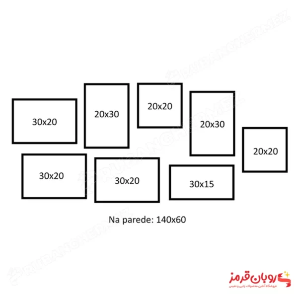 قاب عکس چند تکه دکوراتیو 8 عددی کد 415
