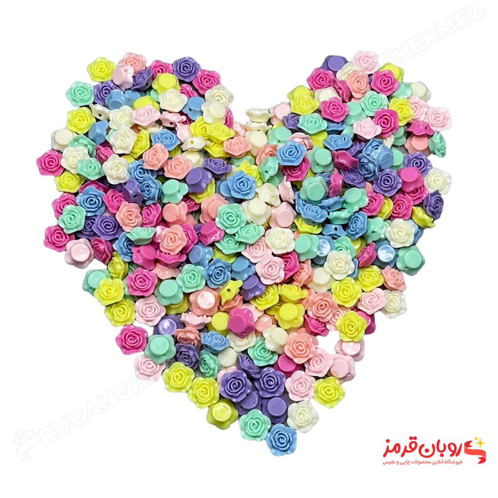 مهره دستبند مدل گل رز بسته 352 عددی