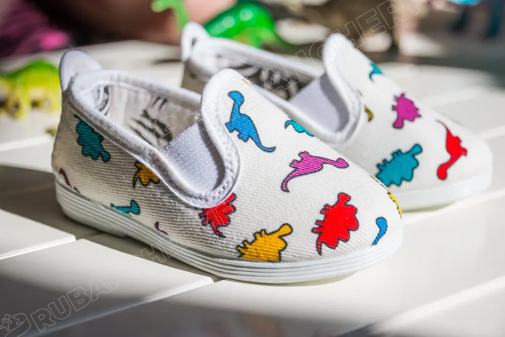 Image of Colorful shoes with fabric paint