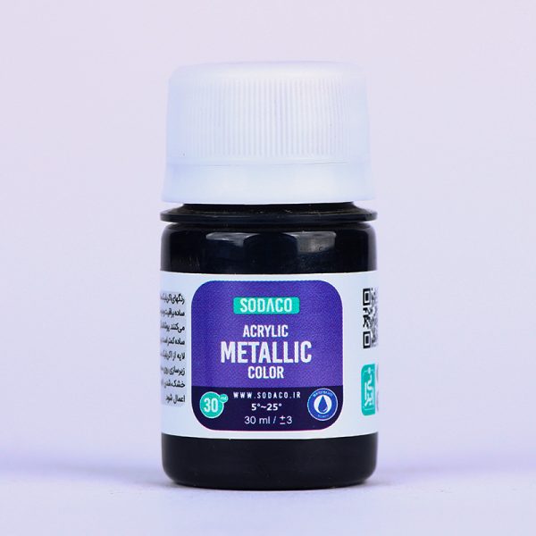 رنگ اکریلیک متالیک مشکی سوداکو - 30 میل