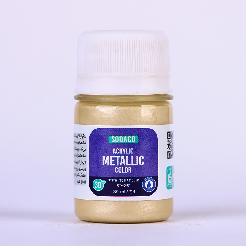 acrylic-metalic-sodaco-30ml-cream-rubanghermez رنگ اکریلیک متالیک کرم سوداکو - 30 میل